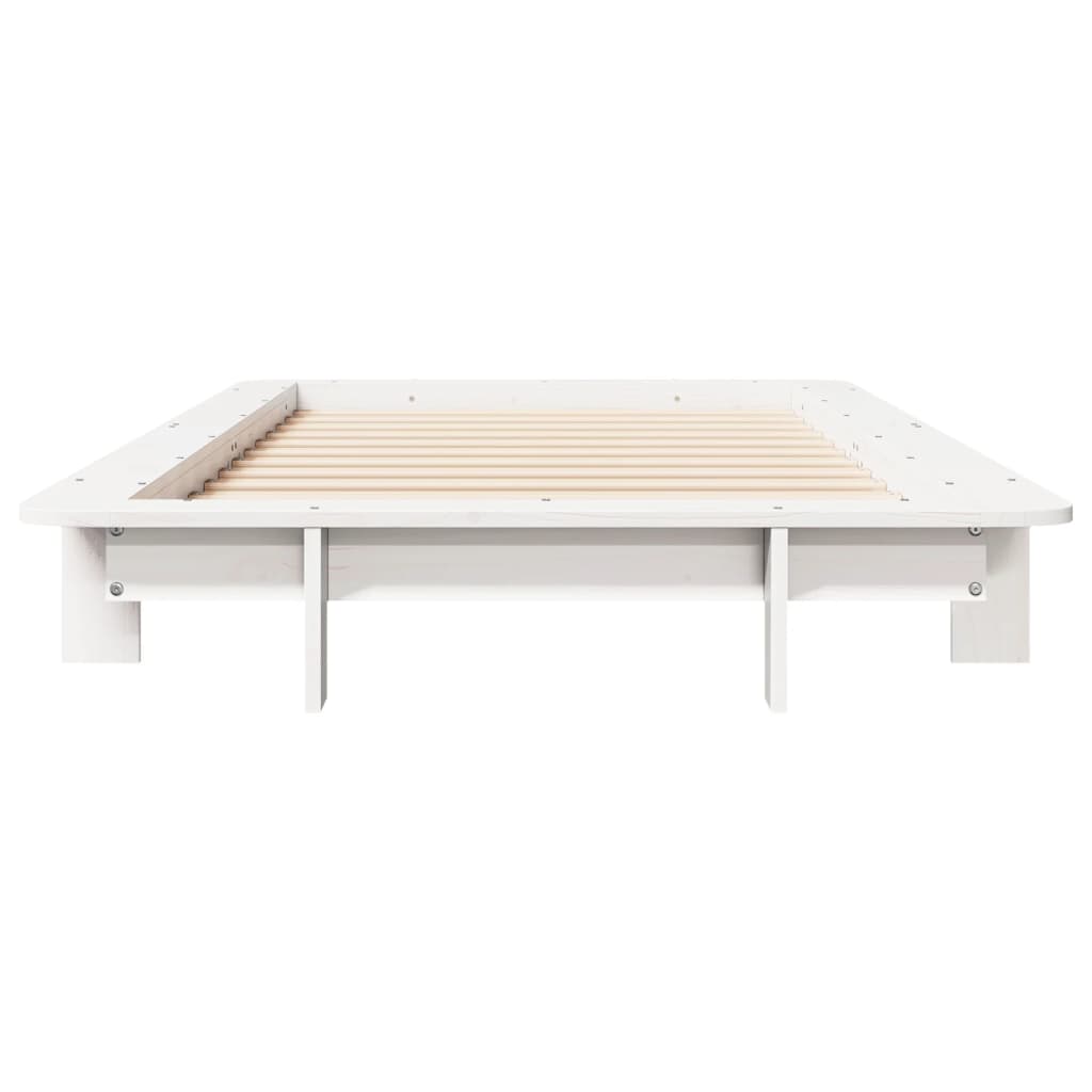 Bed Frame without Mattress White 75x190 cm Small Single Solid Wood Pine